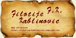 Filotije Kablinović vizit kartica
